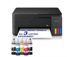 Tiskalnik multifunkcijski brizgalni barvni Epson EcoTank L3350 A4 enostransko skeniranje USB WiFi 11ppm (C11CL62409)