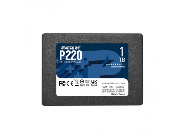Disk SSD 6,4cm (2,5") SATA3 1TB Patriot P220 2,5" 550/500MB/s (P220S1TB25)