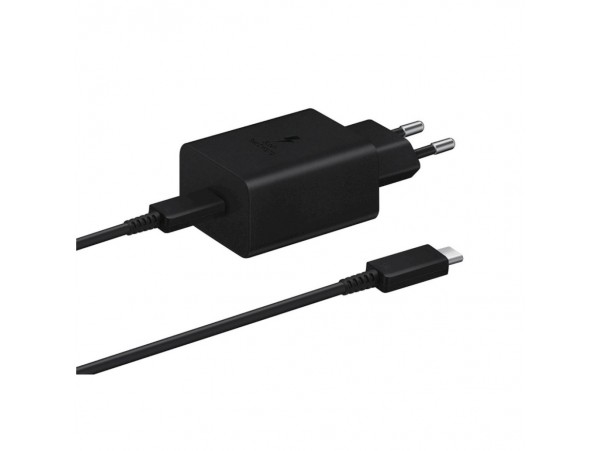 Hišni polnilec 100-240V => 1x USB-C Samsung 45W EP-T4510 za mobilni telefon ali tablični računalnik + kabel  (EP-T4510XBEGEU)