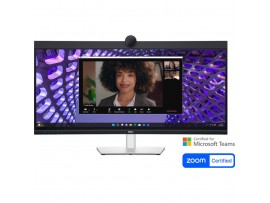 Monitor Dell 86,7 cm (34,14") P3424WEB 3440x1440 Curved konferenca IPS 5ms HDMI DisplayPort USB-C 90W 4xUSB3.2 HAS Kamera Zvočniki 2x5W  3H sRGB99% RJ45 KVM Zoom in Teams certificiran