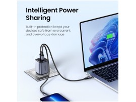 Hišni polnilec 100-240V => 2x USB-C 45W GaN II PD 3.0 Nexode Charger Ugreen črn