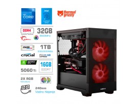 Računalnik MEGA MT S7X i7-12700KF/RTX5060Ti-16GB/32GB/1TB/750W/Brez OS/črna RGB + Estetski napajalni kabli [Rdeča / Črna]