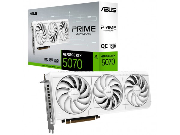 Grafična kartica nVidia RTX5070 Asus Prime OC Edition bela - 12GB GDDR7 (90YV0M19-M0NA00)