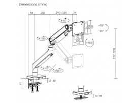 Nosilec za LCD monitor DIGITUS Single 49" 20 kg