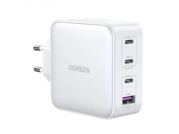 Hišni polnilec 100-240V => 1x USB-A (ž) 3x USB-C 100W GaN PD Nexode Charger Ugreen CD226 bel (15337)
