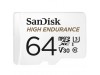 Spominska kartica microSDXC 64GB Sandisk High Endurance 100MB/s/40MB/s U3 V30 UHS-I +adapter (SDSQQNR-064G-GN6IA)