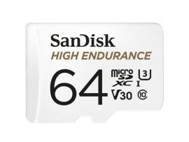 Spominska kartica microSDXC 64GB Sandisk High Endurance 100MB/s/40MB/s U3 V30 UHS-I +adapter (SDSQQNR-064G-GN6IA)