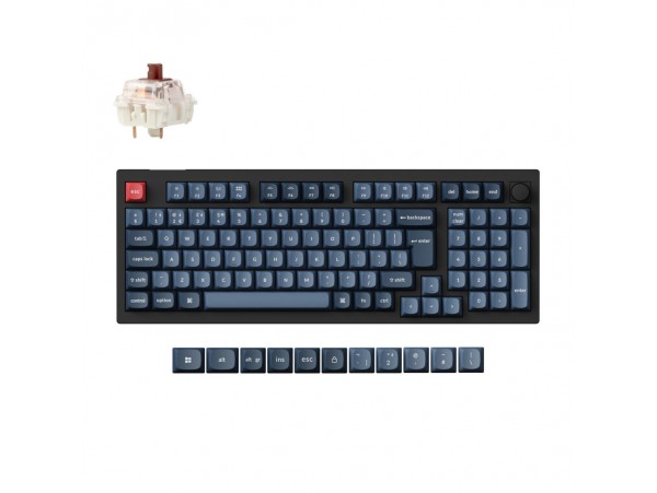 Mehanska Tipkovnica brezžična Keychron V5 Max QMK/VIA UK | črna RGB (Brown switch) (V5M-D3-UK)