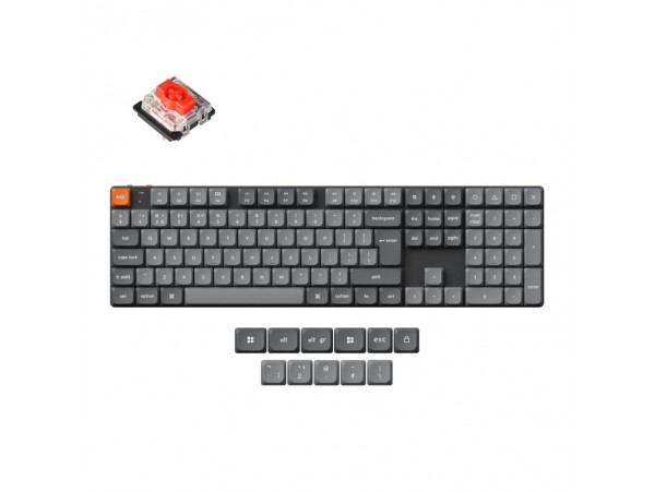Tipkovnica brezžična, bluetooth, USB Keychron K5 Max rdeča stikala UK | siva RGB (K5M-H1-UK)