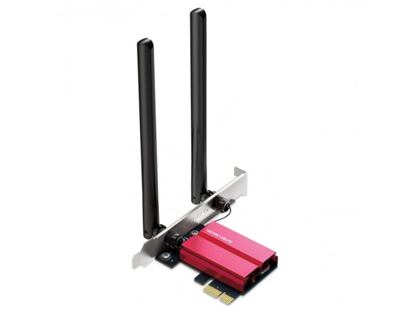 Brezžični mrežni adapter PCIe MERCUSYS MA86XE WiFi6E 802.11ax 2402Mbit/s triband 2x antena 5.3 ()