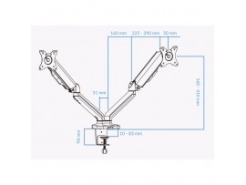 UVI Desk Vesa, Premium nosilec za dva monitorja 17"-32"