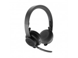 Slušalke brezžične Logitech naglavne z 2x mikrofonom Bluetooth + USB-C Zone Plus črna Bluetooth (981-000919)