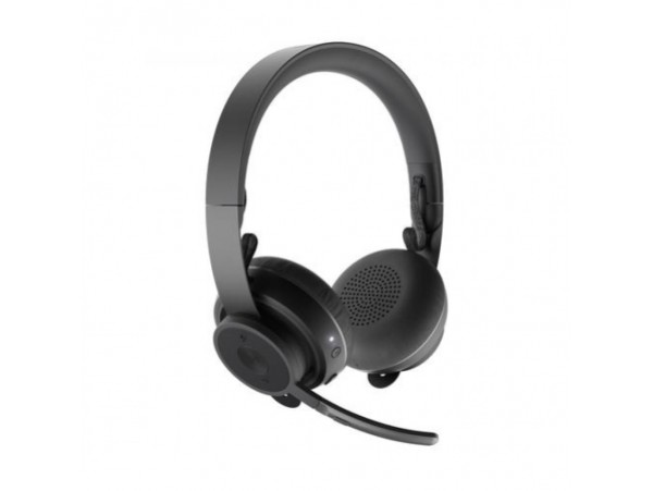 Slušalke brezžične Logitech naglavne z 2x mikrofonom Bluetooth + USB-C Zone Plus črna Bluetooth (981-000919)