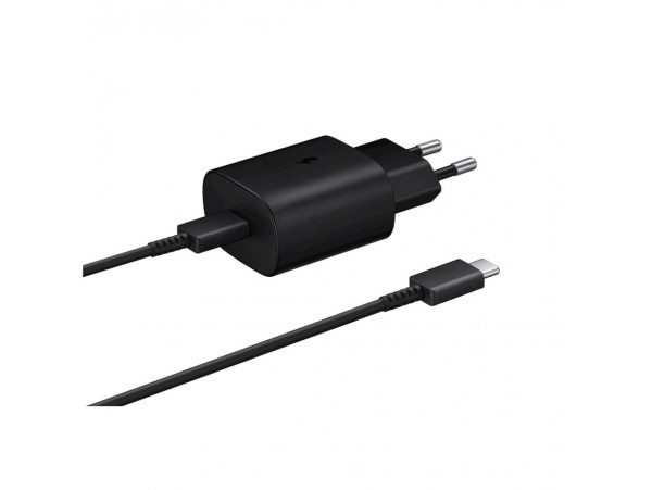 Hišni polnilec Samsung 25W EP-TA800 220V => USB-C + kabel USB-C 1m črn (EP-TA800XBEGWW)