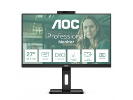Monitor AOC 68,6 cm (27,0") Q27P3QW 2560x1440 konferenca 75Hz IPS 4ms 2xHDMI DisplayPort 4xUSB3.2 Pivot Kamera Zvočniki 2x5W  3H AdaptiveSync P3 serija
