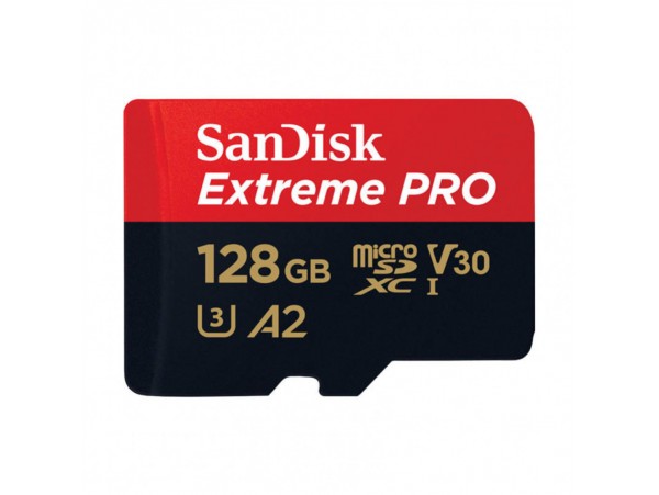 Spominska kartica microSDXC 128GB Sandisk Extreme Pro 200MB/s/90MB/s U3 V30 UHS-I +adapter (SDSQXCD-128G-GN6MA)