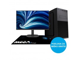 Računalnik MEGA MT S4 Ultra 5 225/Intel grafika/16GB-DDR5/500GB/450W/Win11Home črna + Monitor Philips 24" - FHD + Podloga za miško GRATIS
