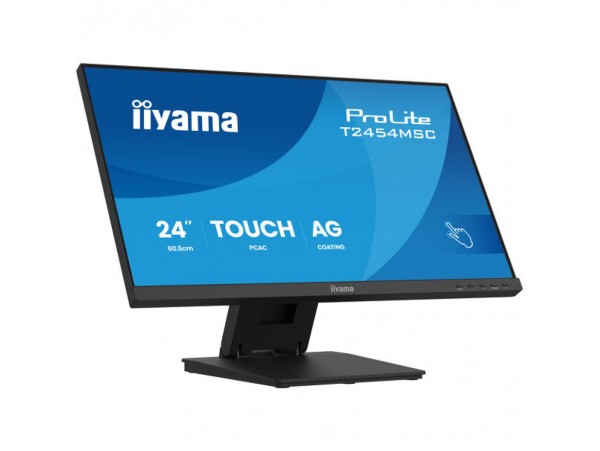 Monitor touch Iiyama 60,5 cm (23,8") T2454MSC-B3AG 1920x1080 POS 75Hz IPS 4ms HDMI DisplayPort 2xUSB3.2 Nagib Zvočniki  ProLite interaktivni monitor PCAP 10, nagib 5° do  90°