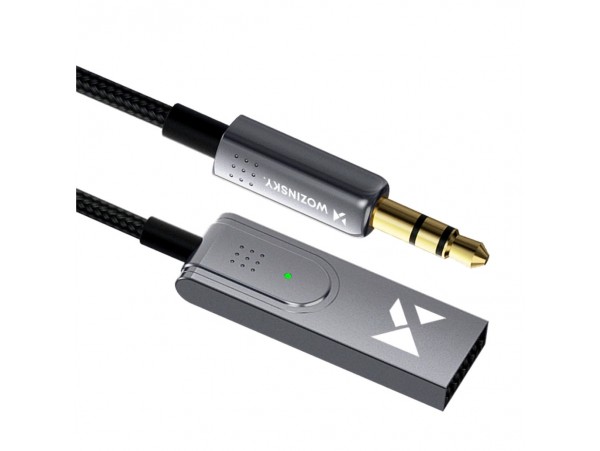 Adapter audio USB Wozinsky Bluetooth 5.3 AUX 3.5mm črn (WTODB)