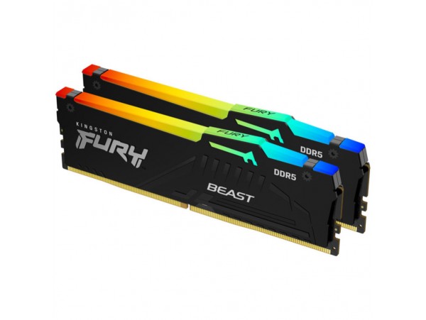 DDR5 16GB 5600MHz CL40 KIT (2x 8GB) Kingston RGB Fury Beast XMP3.0 1,25V Fury črna (KF556C40BBAK2-16)