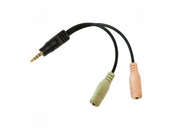 Adapter Audio 3,5mm M => 2 x 3,5mm Ž LogiLink 0,15m (CA0021)