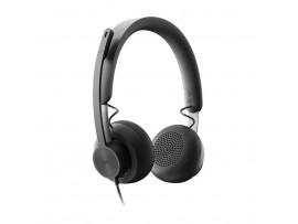 Slušalke žične Logitech naglavne z mikrofonom - USB-C/USB-A Zone Wired Teams verzija črne kontrolnik na kablu (981-000870)