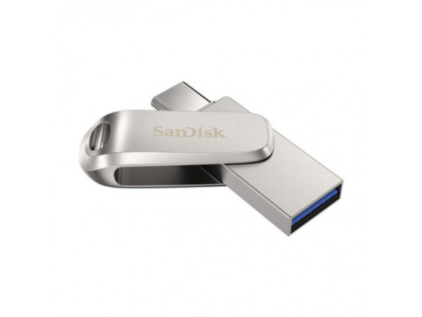 Spominski ključek 256GB USB-C Sandisk Ultra Dual Luxe 400MB/s kovinski vrtljiv srebrn (SDDDC4-256G-G46)