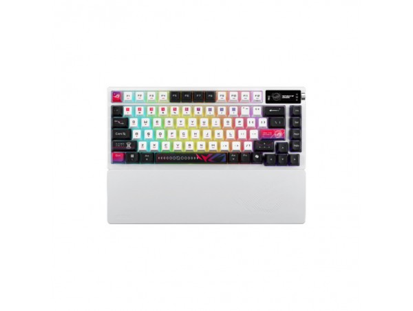 Gaming Tipkovnica brezžična Bluetooth USB-C/A Asus ROG Azoth X NX Snow V2 OLED US | črno-bela RGB (90MP044F-BKUA30)