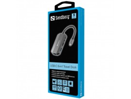 Priklopna postaja USB-C => Sandberg Travel Dock HDMI 2xUSB3.0 USB-C 100W 1x3,5mm Čitalec kartic (136-33)