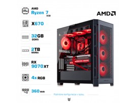 Računalnik MEGA TWR S11 R7-7800X3D/RX9070 XT/32GB-DDR5/2TB-4.0/1050W/Brez OS/črna RGB