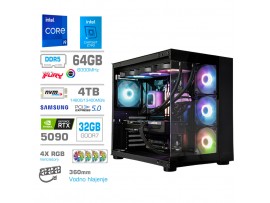 Računalnik MEGA MT S5 i9-14900K/RTX5090/64GB-DDR5/4TB/1050W/Brez OS/črna RGB