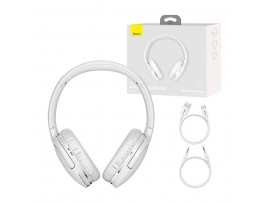 Slušalke brezžične BASEUS naglavne BT/1x3,5mm D02 Pro bele ENC (NGTD010302)