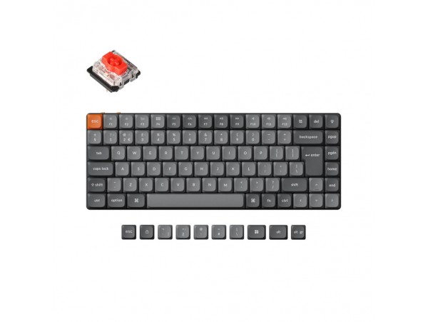 Tipkovnica brezžična, bluetooth, USB Keychron K3 max rdeča stikala UK | siva RGB (K3M-H1-UK)