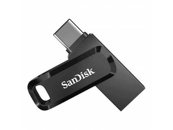 Spominski ključek 64GB USB-C USB3.2 Sandisk Dual Drive Go 150MB/s plastičen vrtljiv črn (SDDDC3-064G-G46)
