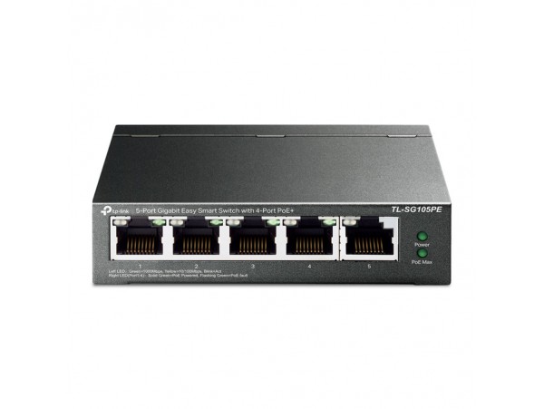 STIKALO 5-PORT TL-SG105PE Easy Smart Switch 100/1000 4-Port PoE+ (TL-SG105PE)