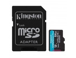 Spominska kartica SDXC 64GB Kingston GO 200MB/s/100MB/s U3 V30 UHS-I A2 +adapter (SDCG4/64GB)