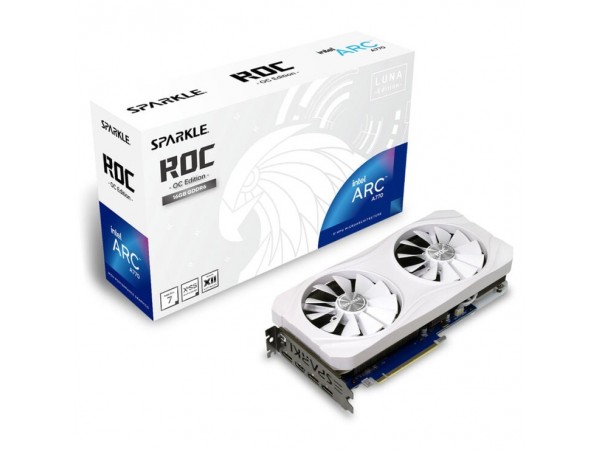 Grafična kartica Intel Arc A770 Sparkle ROC LUNA OC Bela - 16GB GDDR6  | 1xHDMI 2.0b 3xDisplayport 2.0 (SA770RW-16GOC)