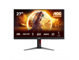 Monitor AOC 68,6 cm (27") 27G4HA 1920x1080 Gaming 200Hz IPS 0,5ms 2xHDMI DisplayPort Pivot Zvočniki  DCI-P3 AdaptiveSync G-Sync Compatible HDR400 G4