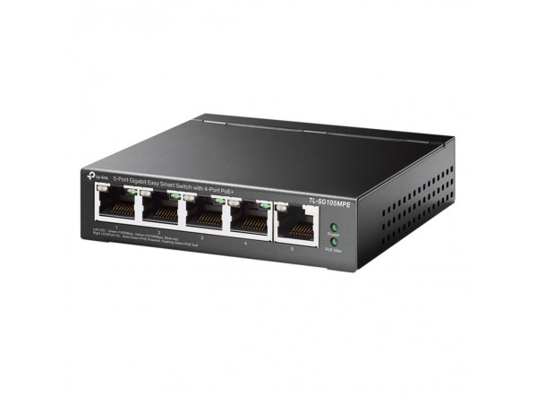 STIKALO 5-PORT TP-Link Easy Smart 10/100/1000 PoE+ (TL-SG105MPE)