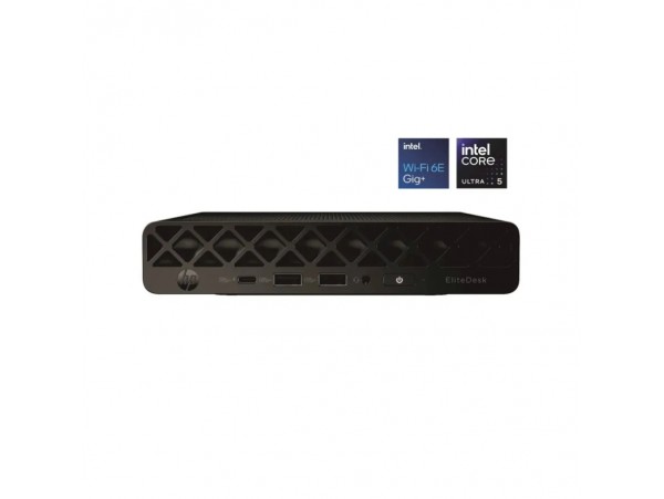 Računalnik HP Mini ProDesk 4 G1i AI PC Ultra 5-225T/Q870/16GB-DDR5/512GB/-/Intel grafika HDMI 2xDP USB-C/BT WiFi RJ45/90W-89%/Win11Pro črna NP D3JV5ES#ABD-W11P
