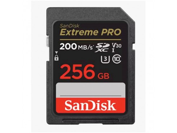 Spominska kartica SDXC 256GB Sandisk Extreme Pro 200MB/s/140MB/s U3 V30 UHS-I (SDSDXXD-256G-GN4IN)