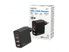 Hišni polnilec 110-240V => 1x USB-C 3x USB-A 48W LogiLink (PA0377)
