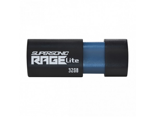 Spominski ključek 32GB USB 3.2 Patriot Supersonic Rage Lite 120MB/s - plastičen/izvlečni/črno-moder (PEF32GRLB32U)