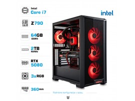 Računalnik MEGA Tower S10 i7-14700K/RTX5080/64GB-DDR5/2TB/1050W/Brez OS/črna RGB + Estetski napajalni kabli [Rdeča / Črna]