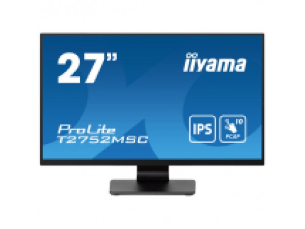 Monitor touch Iiyama 68,6 cm (27,0") T2752MSC-B1 1920x1080 POS IPS 5ms HDMI DisplayPort 2xUSB3.2 Zvočniki  7H ProLite