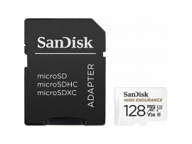 Spominska kartica microSDXC 128GB Sandisk High Endurance 100MB/s/40MB/s U3 V30 UHS-I A1 +adapter (SDSQQNR-128G-GN6IA)