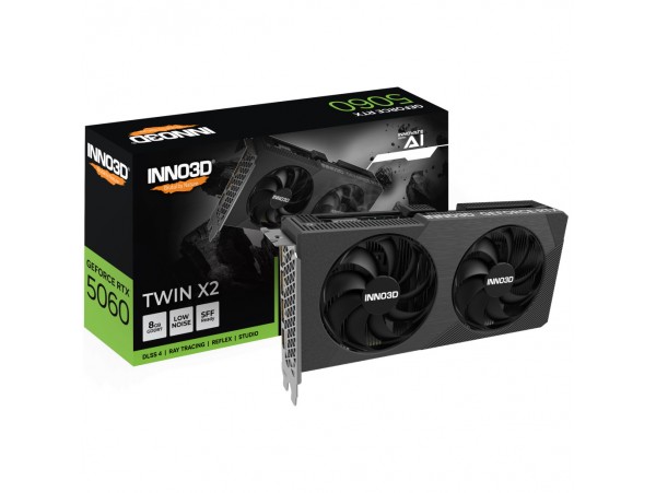 Grafična kartica nVidia RTX5060 Inno3D Twin X2 - 8GB GDDR7 (N50602-08D7-195071N)