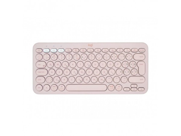 Tipkovnica Logitech brezžična K380 Multi-Device SLO mini roza SLO gravura (920-009867)