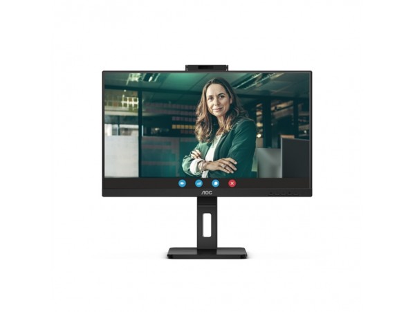 Monitor AOC 68,6 cm (27,0") Q27P3CW 2560x1440 konferenca 75Hz IPS 4ms 2xHDMI DisplayPort USB-C 65W 4xUSB3.2 Pivot Kamera Zvočniki 2x5W  3H AdaptiveSync RJ45 ProLine