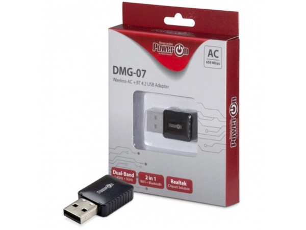 Brezžični mrežni adapter USB 2.0 Inter-Tech DMG-07 WiFi5 802.11ac AC650 650Mbit/s Dualband Nano BT 4.0 (88888146)
